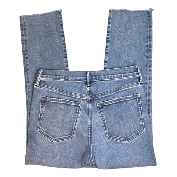 J. Crew Factory Essential Straight Raw Hem Medium Blue Denim Jeans Womens Sz 28 - Picture 6 of 12